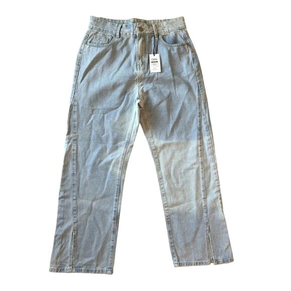 NWT CIDER Jeans Denim High Rise Light Wash Size L Casual Grunge Streetwear Indie - Picture 1 of 12